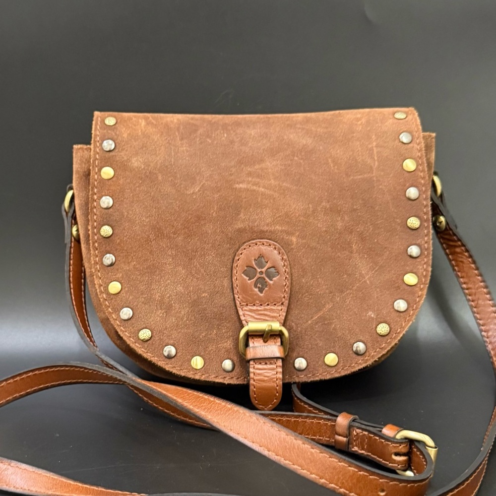 PATRICIA NASH Isola Flap Garment Washed Burnished Suede Leather Crossbody Bag